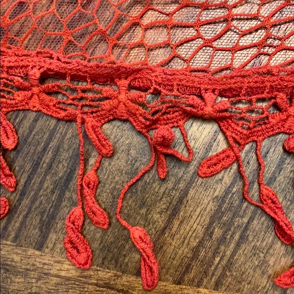 Ryu Crochet Lace Tulle Boho Romantic Scarf - Picture 5 of 7